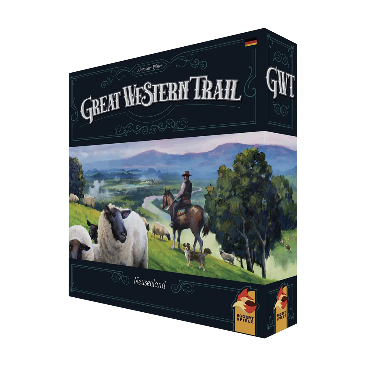 Eggertspiele, Great Western Trail – Nueva Zelanda, Juego de Estrategia, 1-4 Jugadores, a Partir de 12 años, 75-150 Minutos, alemán