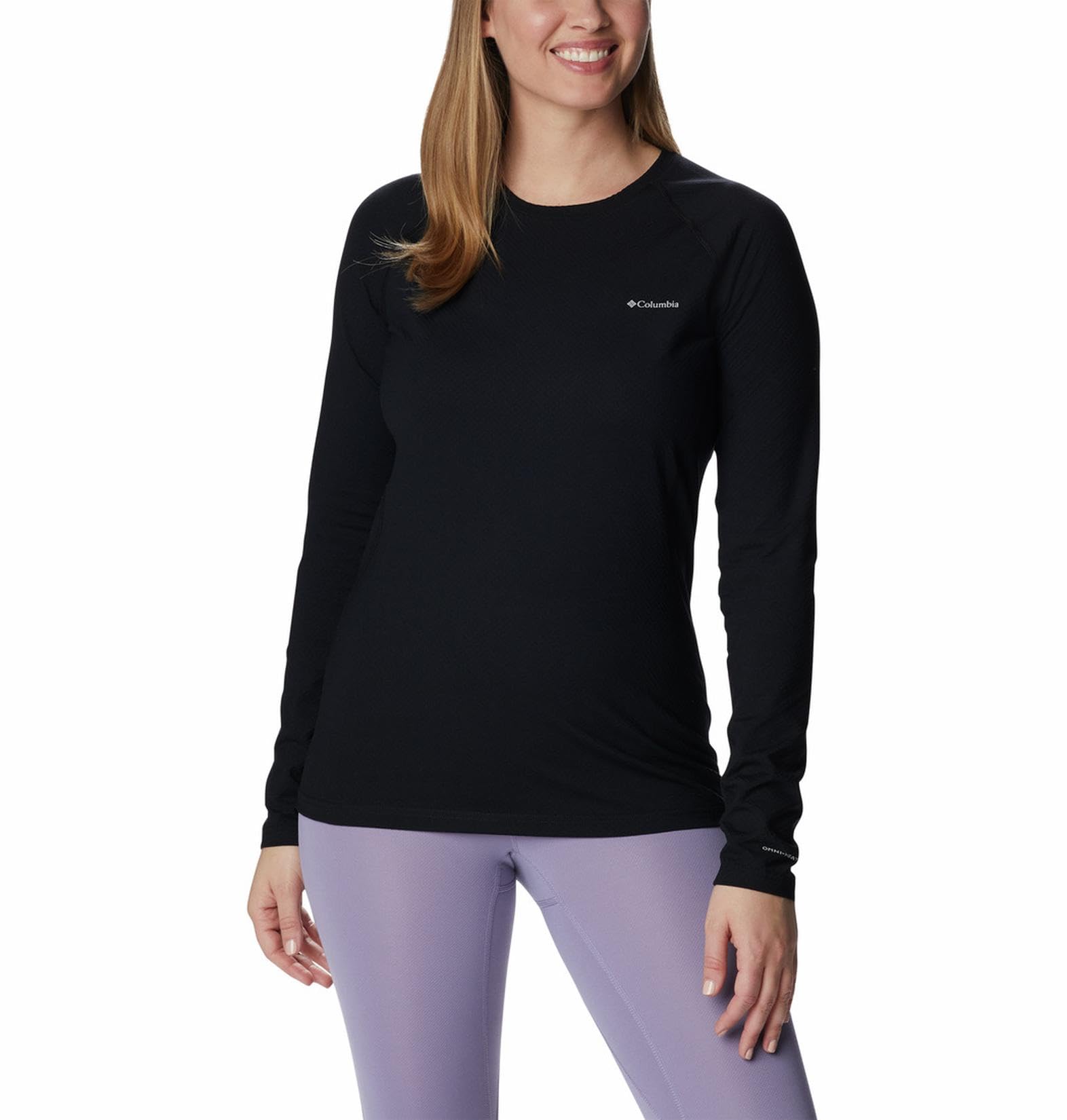 columbia Womens W Omni-Heat Infinity Knit Long Sleeve Crew Neck Thermal Top, Black, L-picture-55