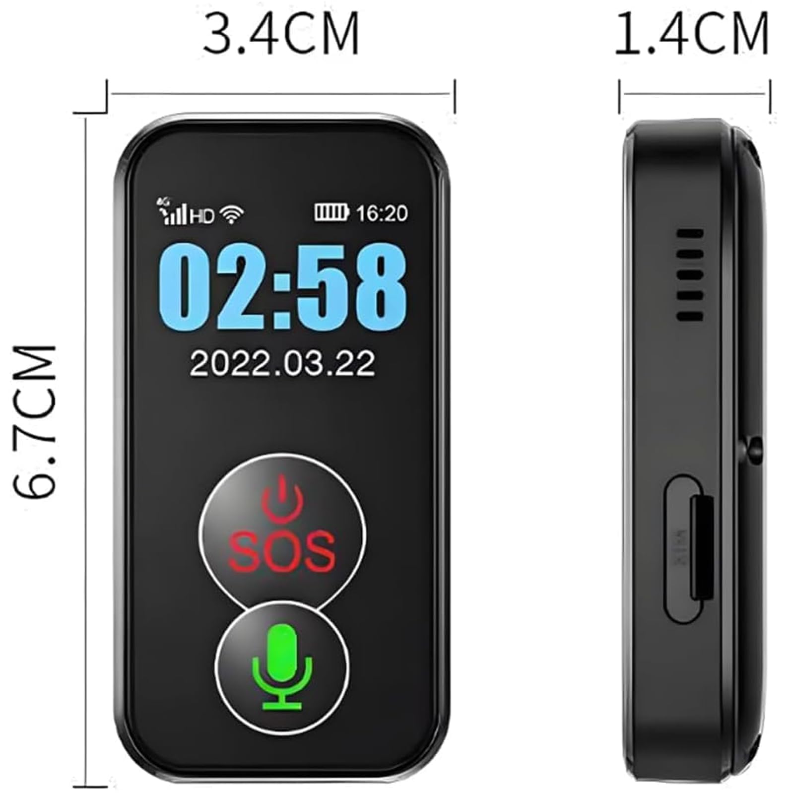 Sistemi Di Allerta Per Anziani, Chiamate Vocali Intelligenti 4G, Rilevamento Cadute, Con Pulsante SOS, Riproduzione Traccia In Tempo Reale, Collana Di Allerta Per Anziani, Per Il Monitoraggio