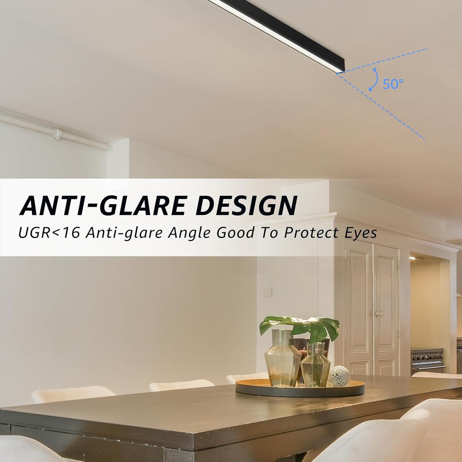 Lampada da Soffitto LED Lineare Semi Incasso Luce da Plafoniere Minimalista Iluminazioni da Plafoniera Moderna Lampadari Striscia Lunga per Soggiorno Camera da Letto (Luce Calda 3000K,150CM)