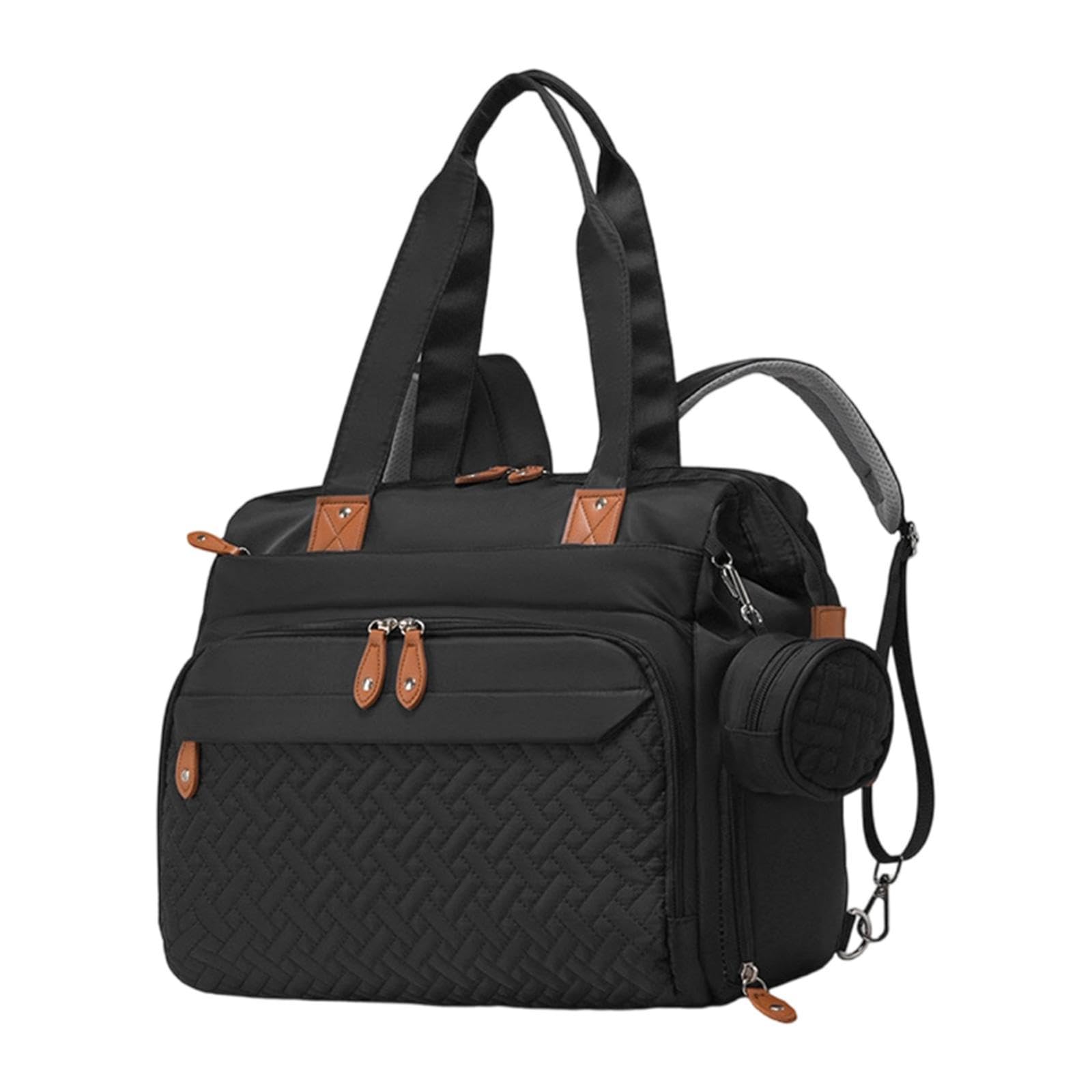 Gralara Wickelrucksack Windeltasche Rucksack Tasche Organizer Wasserfest aus Pflegeleichtem Oxford mit Flaschenfächern Schuhfach Und Nass Trocken Separation, Schwarz