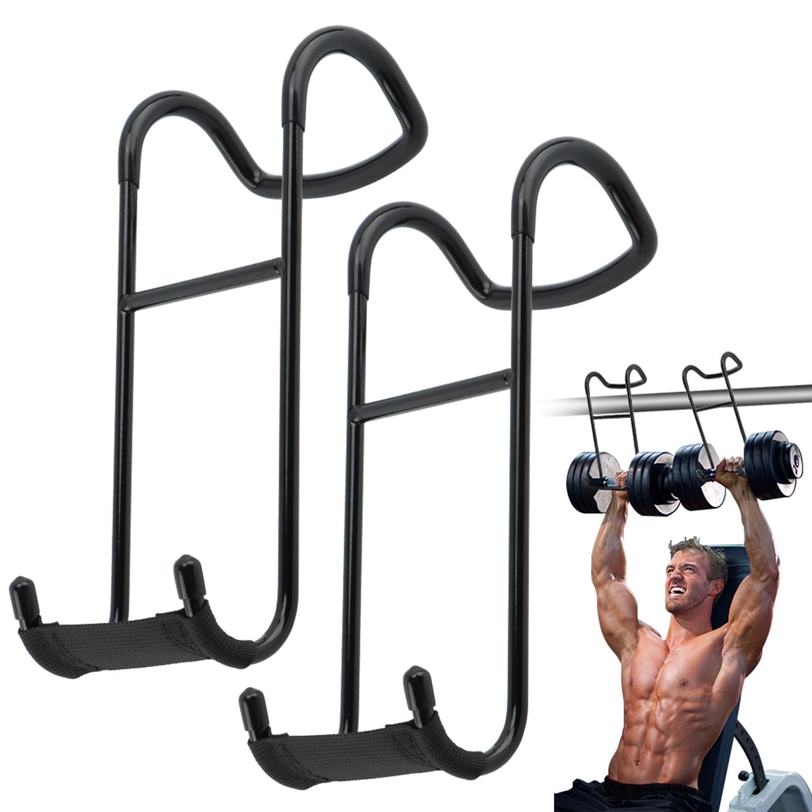 2Pcs Dumbbell Spotter Hooks,Heavy Duty Dumbbell Hooks for Dumbbell Bench Press,Connecting and Hanging Dumbbells to Barbells,Dumbbells Rack Attachments for Hanging Dumbbells