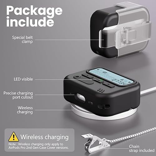 Miniatura 7 de (con bloqueo de seguridad) Fundas de búsqueda compatibles con AirPods Pro de 2 generación con kit de limpieza, funda protectora resistente de TPU