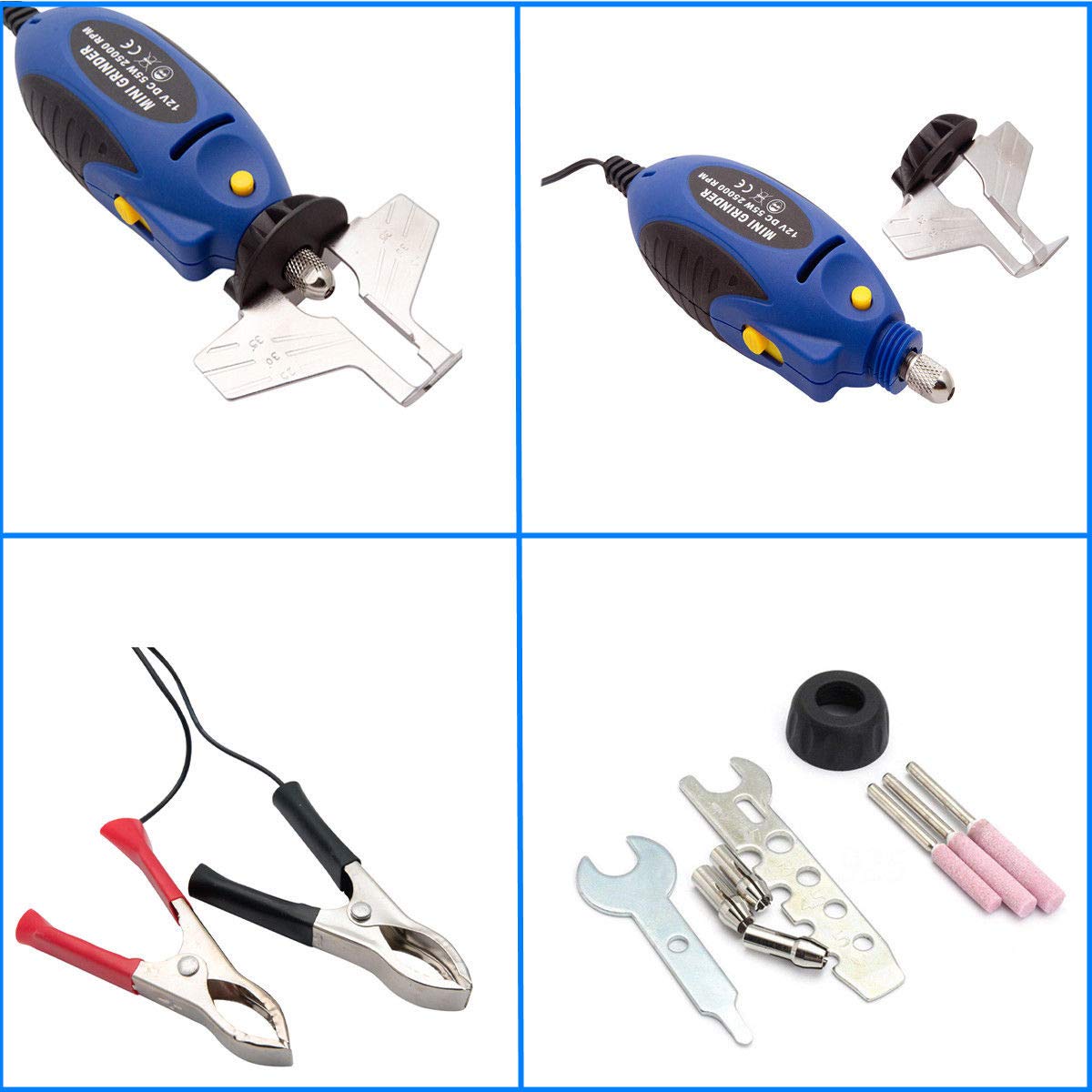 Riloer Afilador de motosierra de 12V y 55W, Lima eléctrica para motosierra Pro Tools Universal