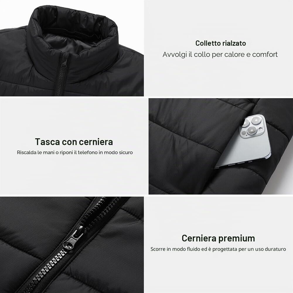 Rescien Gilet riscaldato da uomo e da donna, con 15 zone di riscaldamento, 3 livelli di temperatura, compatibile con 5 V/7,4 V, gilet elettrico USB, giacca riscaldabile, unisex, caldo
