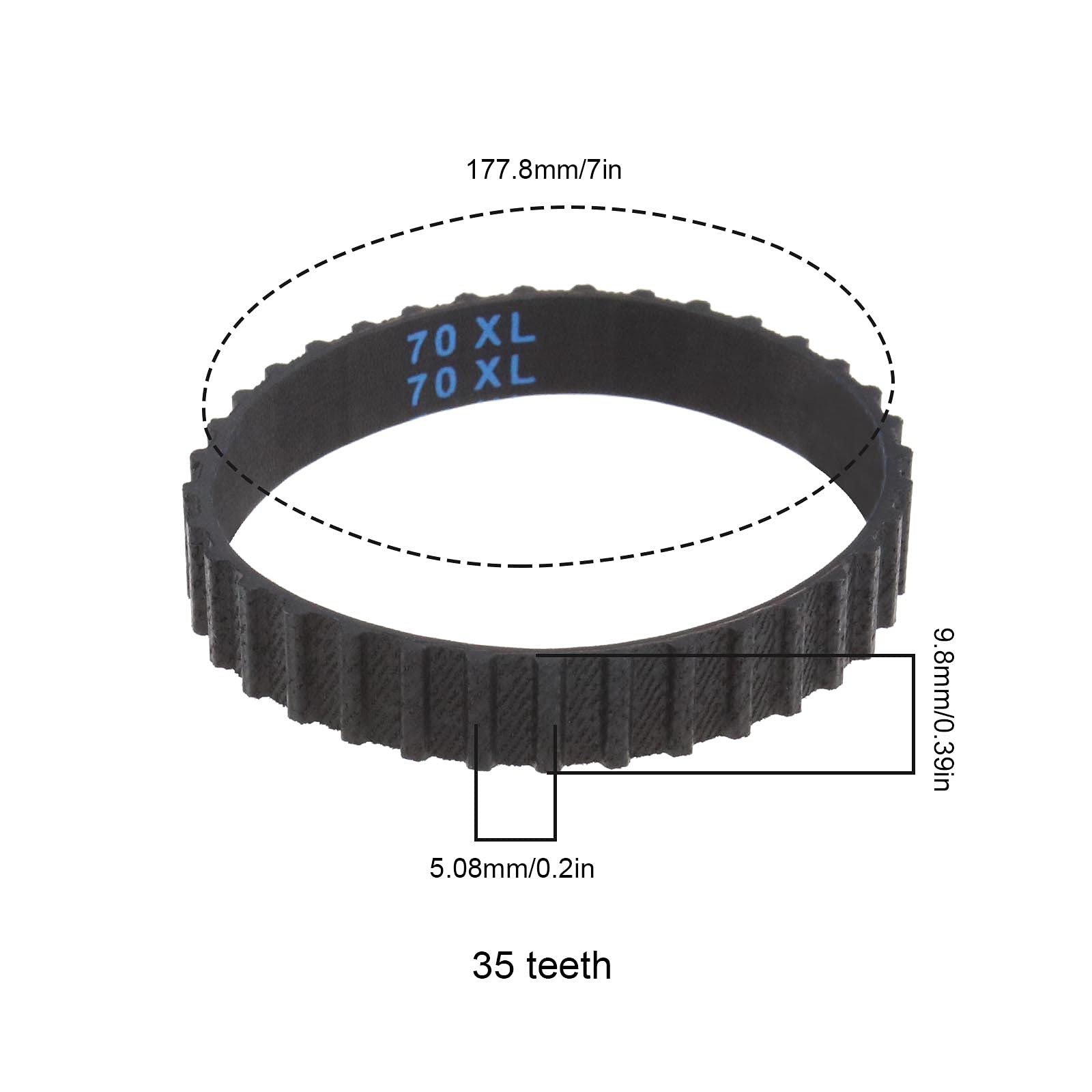 EMSea Correa de Transmisión Cepilladora de Goma 35 Dientes Compatible con Black&Decker BD710 BD720 KW710 KW711 DN710