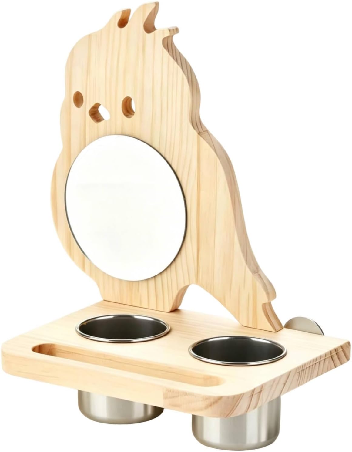 Baoblaze Bird Feeder Hanging Bird Stand with Mirror Perch Tray Station Interaction and Viewing Design Stable for Eating and Rest Suitable for Finches Canaries Small Parrots