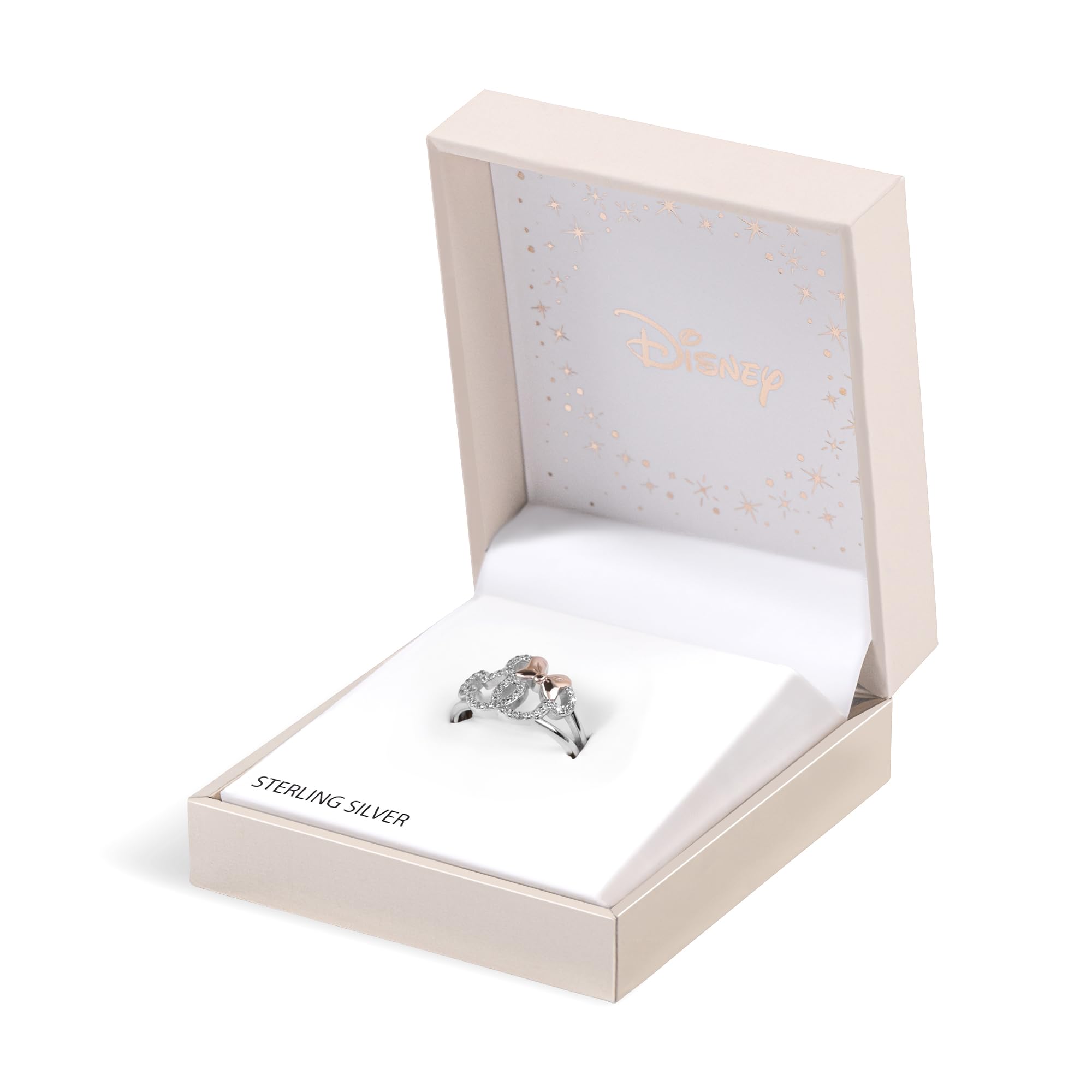 Disney Mickey y Minnie - Anillo de plata de ley para niñas