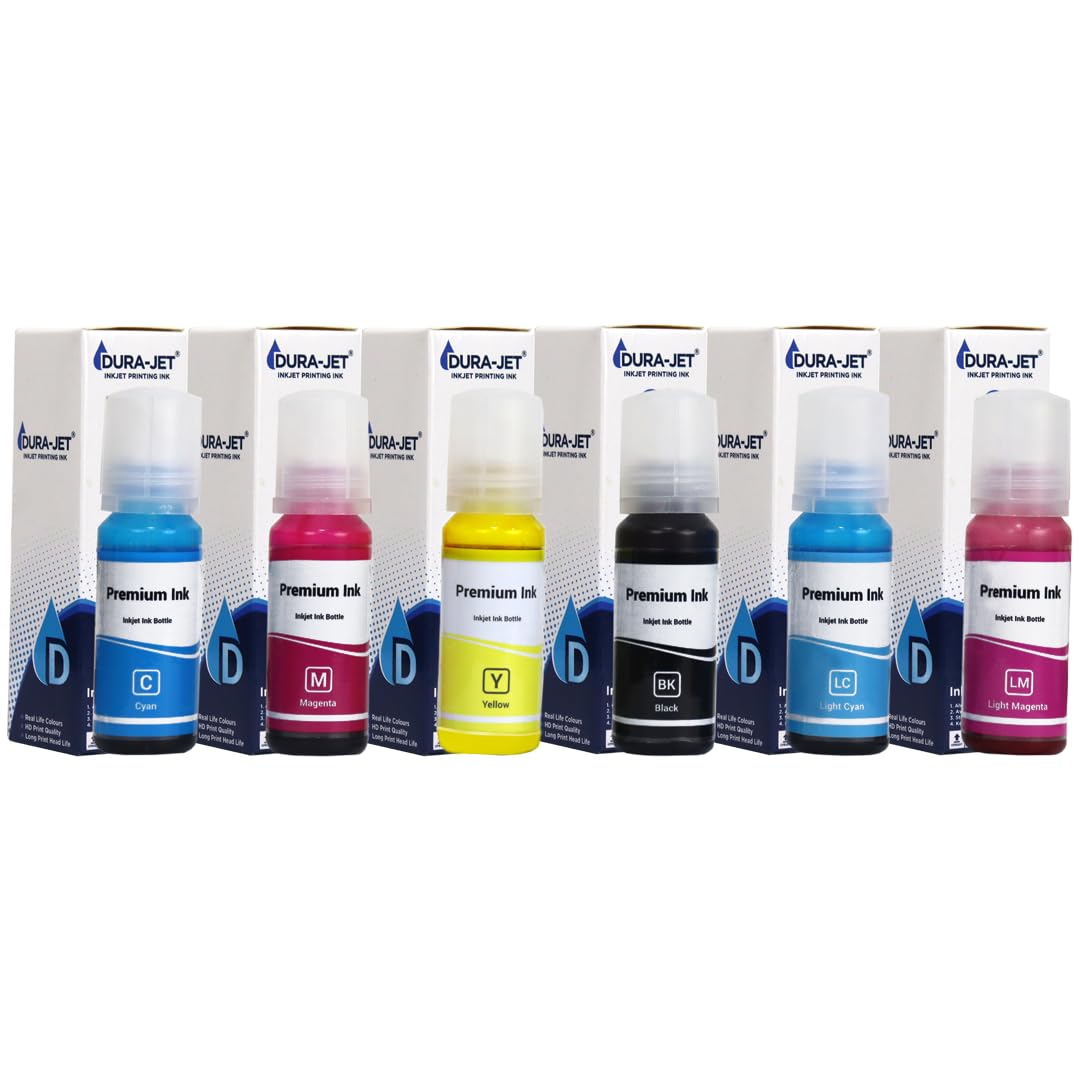 Sublimation Ink for Epson L8050, L18050 - Heat Transfer Printing on Mugs, Mobile Cases, Polyester T-Shirts etc for use with Epson 6 Color Printers (70gm x C/M/Y/Bk/LC/LM) – 504005