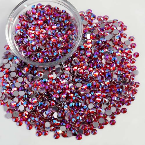 Image of Beadsland Flat Back Crystal Rhinestones Bulk, Hyacinth AB, SS16, 14400pcs | Flatback Glass Gems for Nails Crafts Clothes DIY Decoration, Glue Fix, 3.8-4.0mm,Orange AB