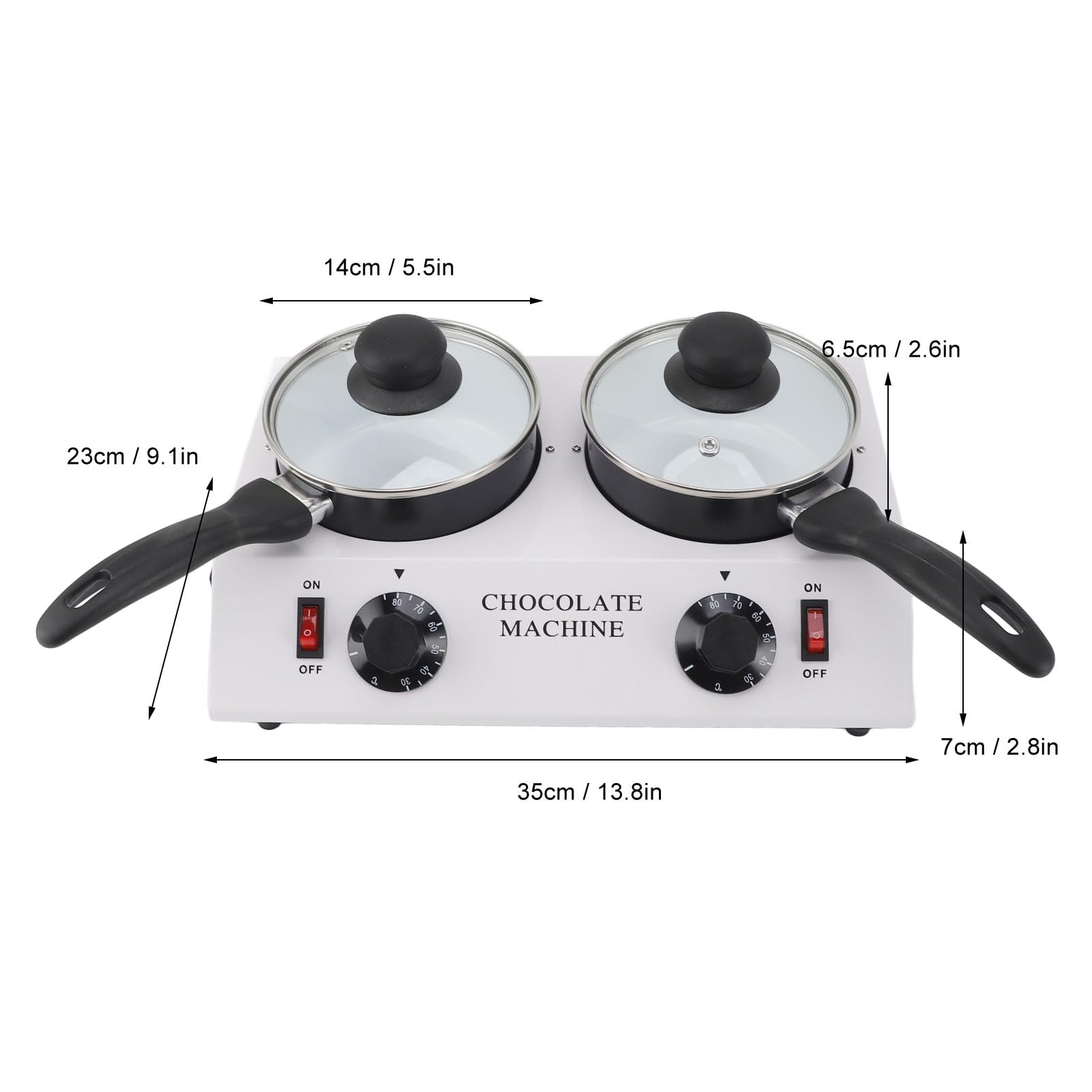 Chocolate Melting Pot, 2kg Chocolate Tempering Machine with 30?85? Manual Control Aluminum Melter Pot Chocolate Warmer for Coffee Butter Wine Cream Milk