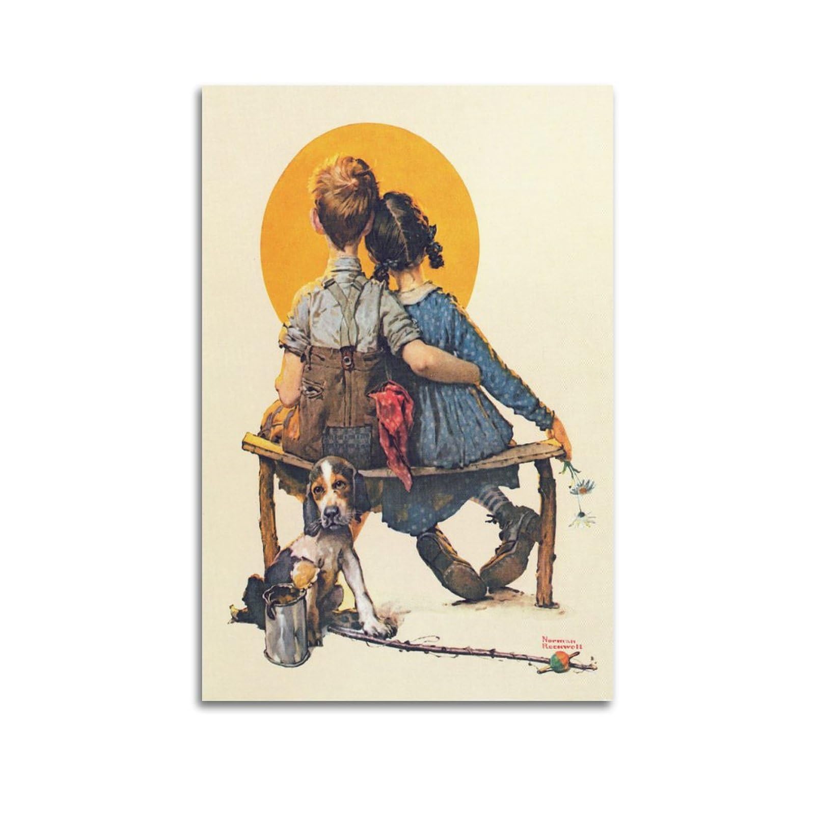 Amazon.com: Norman Rockwell Famous Art poster Little Boy And Girl