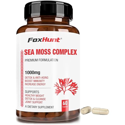 Fox Hunt Sea Moss Capsules 1000MG 60ct - Digestive & Immune
