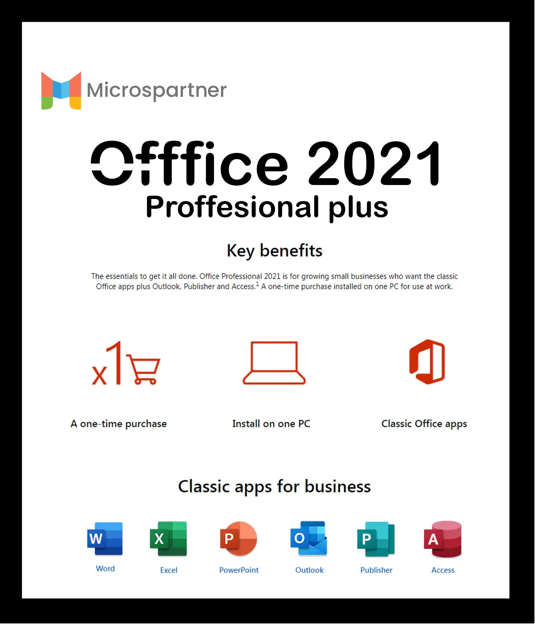 Offfice 2021 Profesional Plus Lifetime