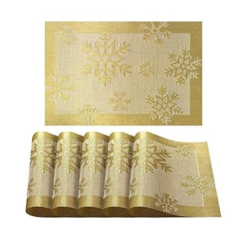 Eageroo Juego de 6 manteles Individuales de PVC (Juego de 6 Unidades), Lavable, la Navidad Resistente al Calor,Resistente a la Suciedad, para Cocina, Mesa de Comedor