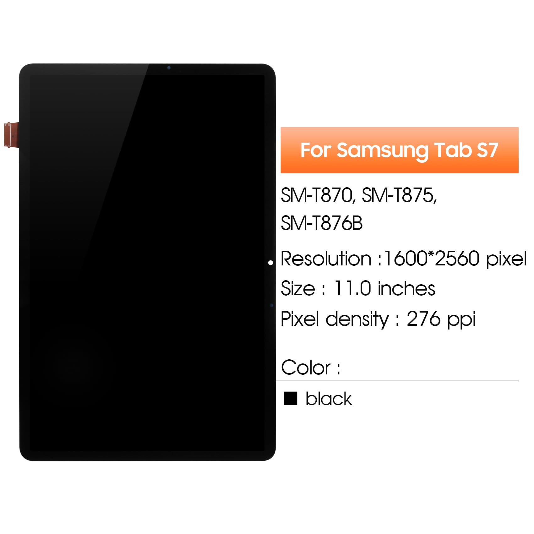 Display für Samsung Galaxy Tab S7 T870 Bildschirmersatz SM-T870 LCD Screen | Digitizer Touchscreen Komplett Assembly mit Reparatur, Schwarz,11,0 Zoll