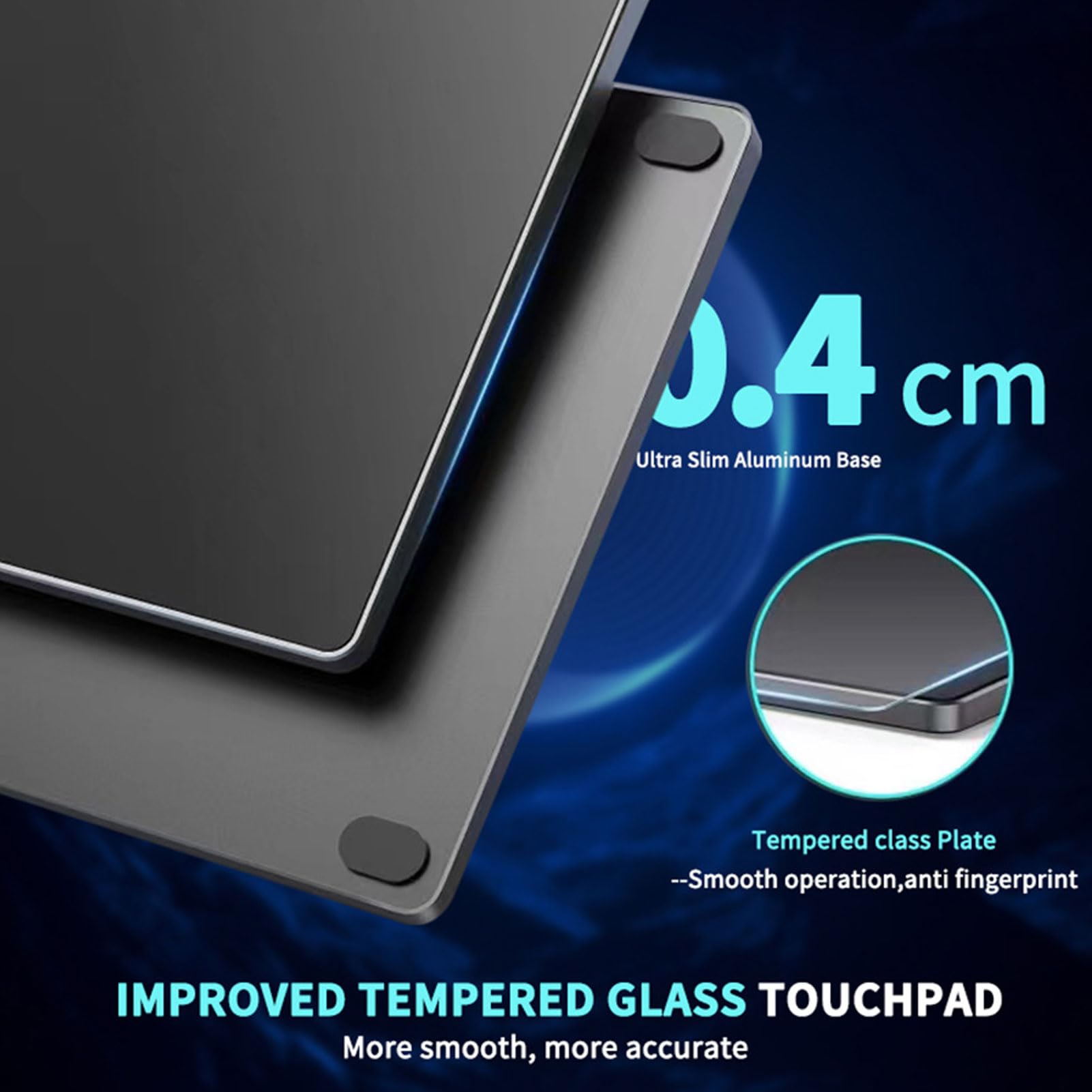 Trackpad Filaire USB, Grande Souris à pavé Tactile Portable Ultra Mince avec Multi-gestes, pour Ordinateur de Bureau et Ordinateur Portable (Black)