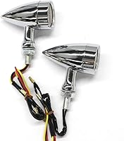 Vista 2 de MISS MOLY Señales de giro LED de motocicleta cromadas, luz ámbar de freno, luz trasera de marcha