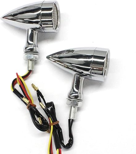 Miniatura 2 de MISS MOLY Cromo motocicleta LED señales de giro ámbar luz freno corriente bala de la luz trasera