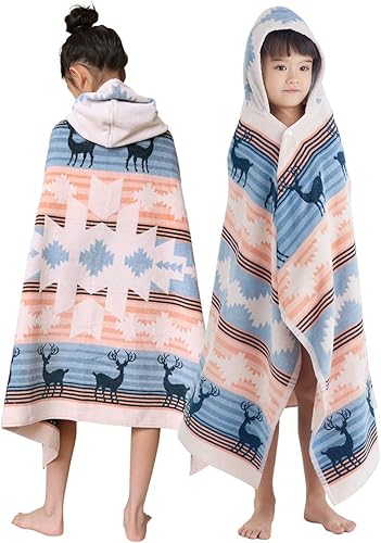 Miniatura 1 de BANGSAUR Toalla de baño de Navidad, toallas de playa con capucha para niños pequeños, regalo 100% algodón de 50 x 30 pulgadas, bata envolvente, 3-12