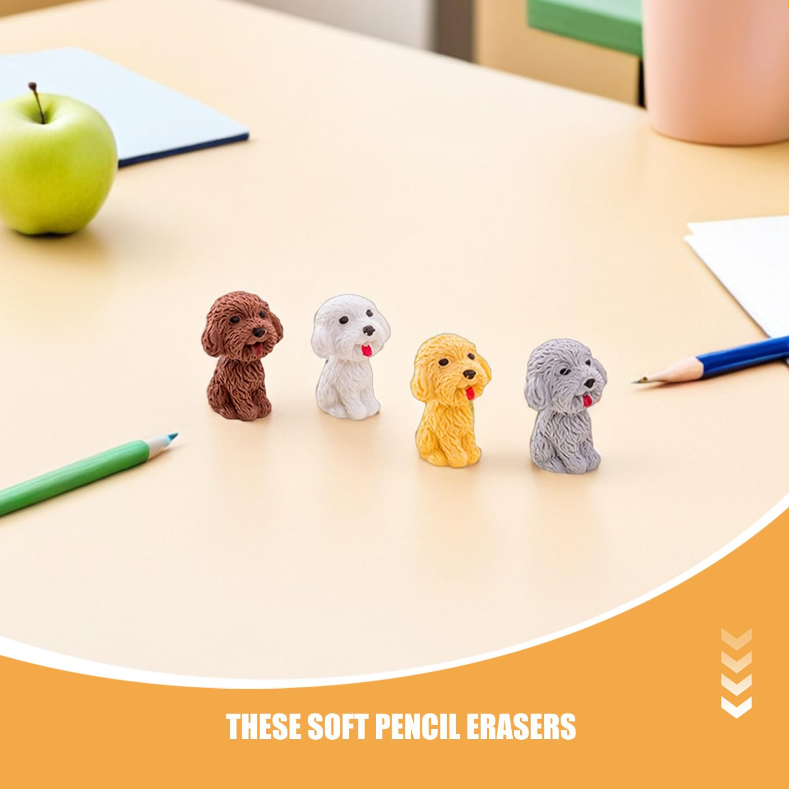 48pièces Lot de Gommes Animaux Forme de Chien Mini Gommes pour Garçon Fille et Étudiants Accessoires de Bureau Mignons et Efficaces