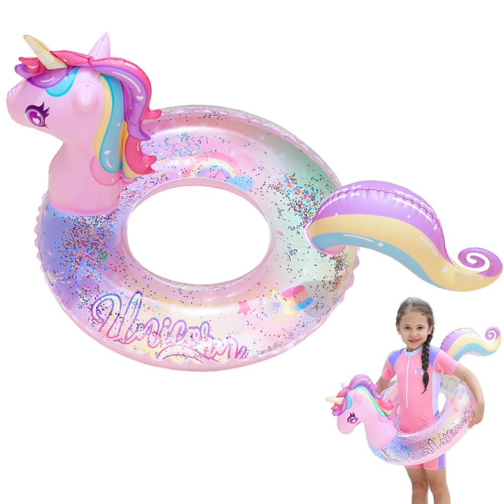Flotador Hinchable Unicornio Para Niños – 107 X 58 Cm, PVC Resistente, Ideal Para Piscina Y Playa (2-6 Años)