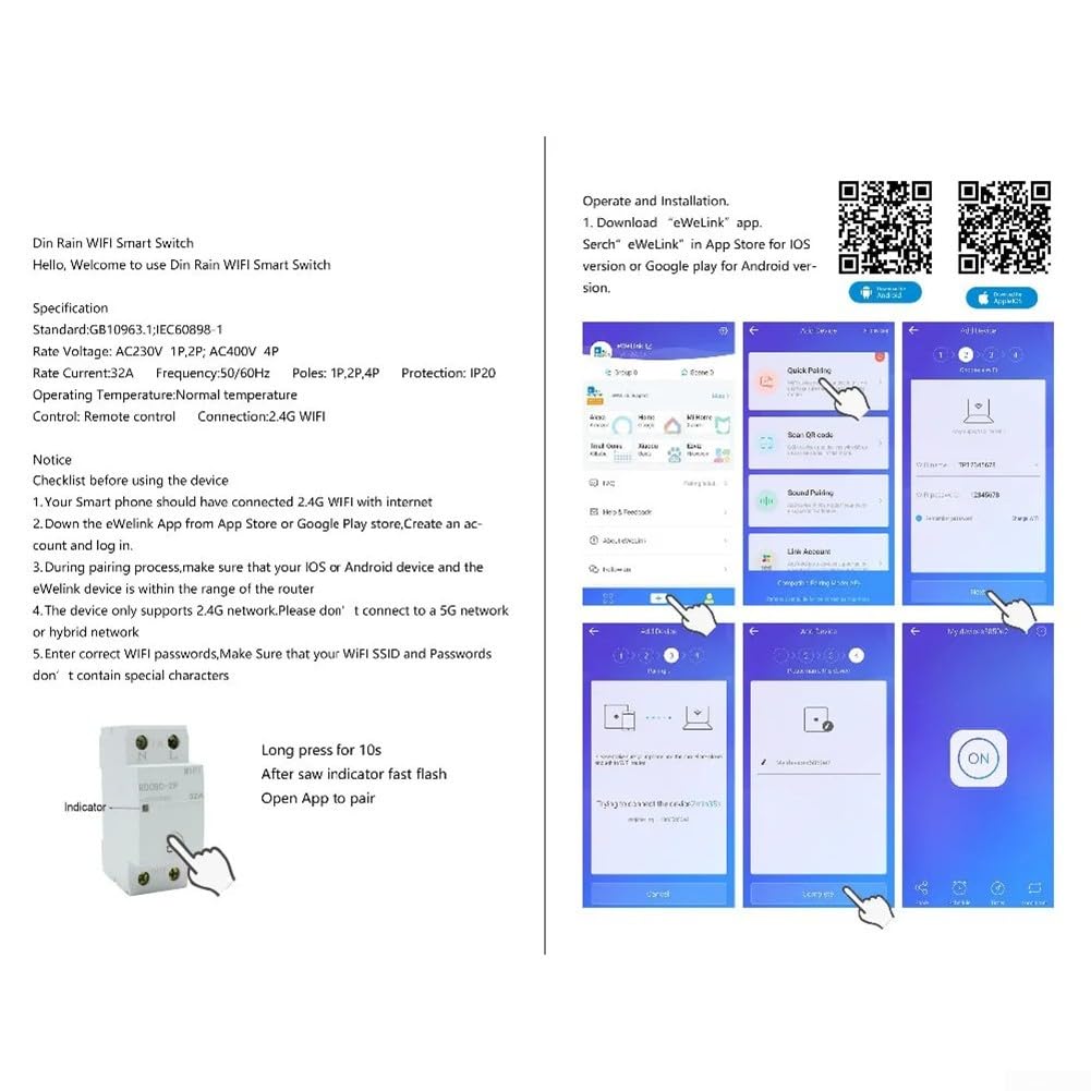 Disyuntor de circuito WiFi trifásico con control remoto con interruptor temporizador y voz, corriente nominal 63A 80A, 3P+N polos, soporta escenas de hogar inteligente (63 A)