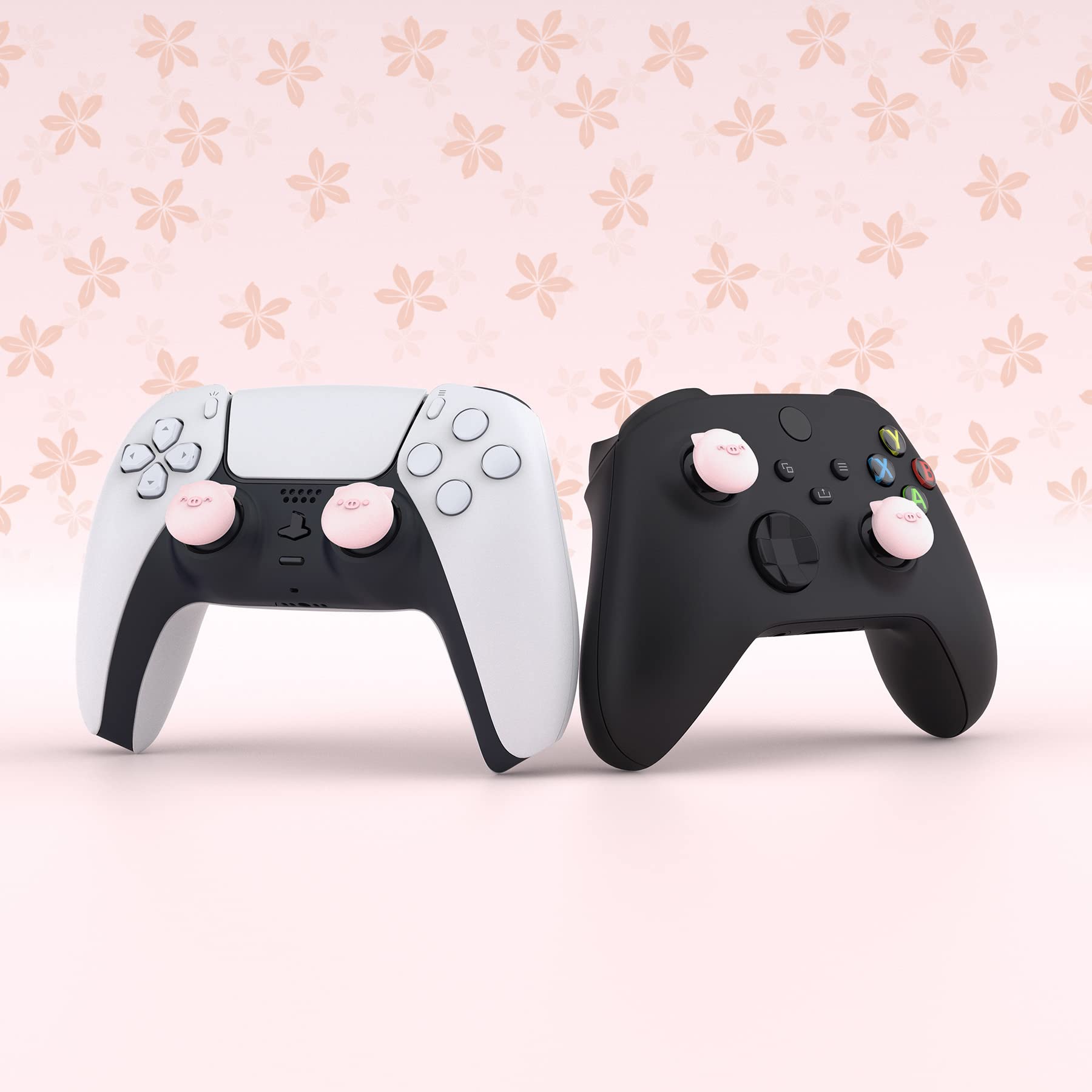 PlayVital Chubby Piggy Cute Thumb Grip Caps for PS5/4 Controller, Silicone Analog Stick Caps Cover for Xbox Series X/S, Thumbstick Caps for Switch Pro Controller — view 8