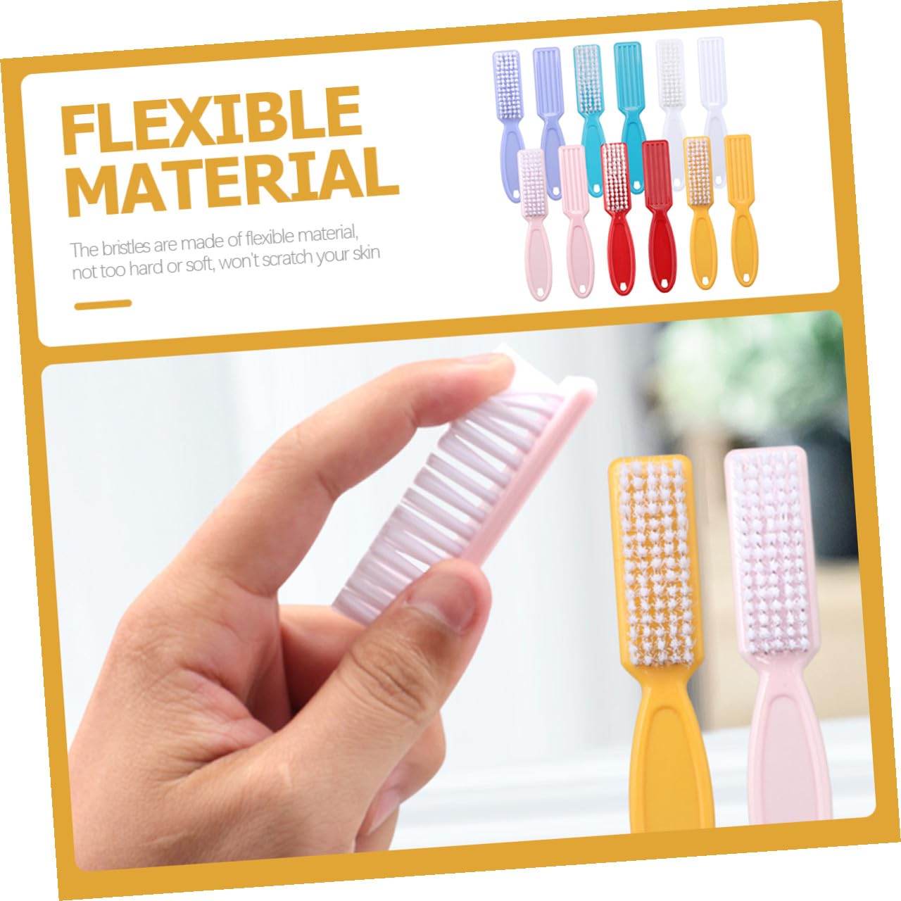 Spazzola per Unghie in Plastica 24 Pezzi Set, Piccola Spazzola per Manicure Ergonomica per Pulizia Unghie Mani e Piedi, Accessorio Compatto per Uso Domestico e Colore Casuale