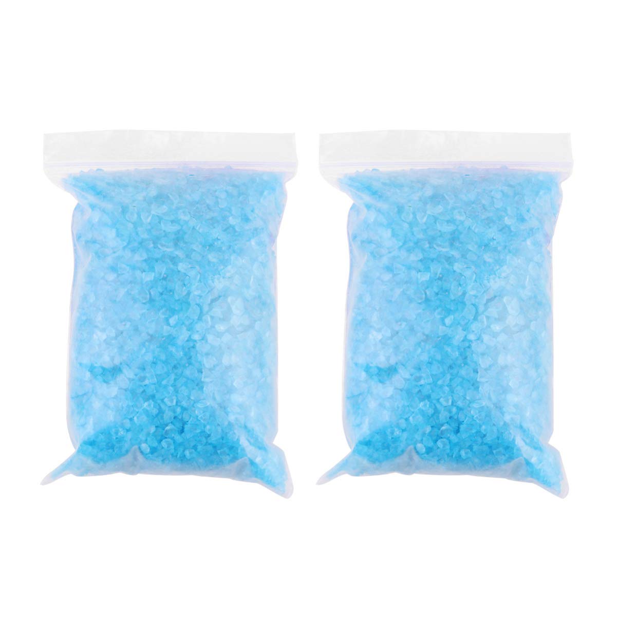 Exceart 2pcs Decorative Stones Glass Beads Sand Irregular Shaped Rocks Vase Fillers for Micro Landscape Fish Tank Aquariums Wish Bottles (Blue, 500g)