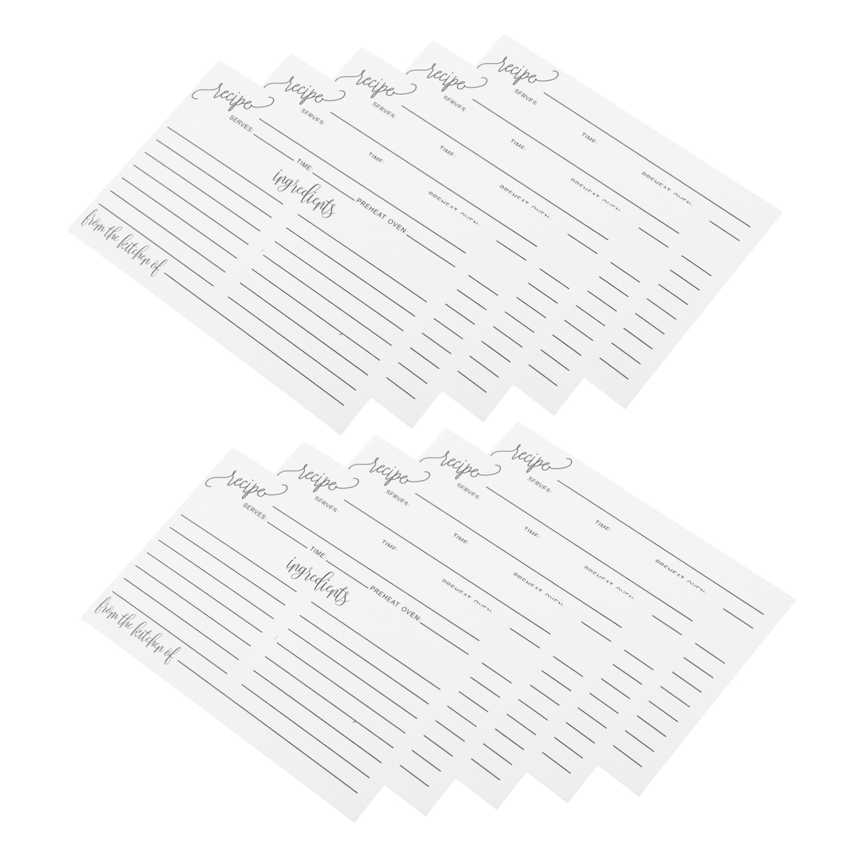 SEWACC 50pcs Cards Double-sided Blank Cooking Cards for Bridal Showers Kitchen Decor and Gifting Elegant Design for Easy Writing and Carrying