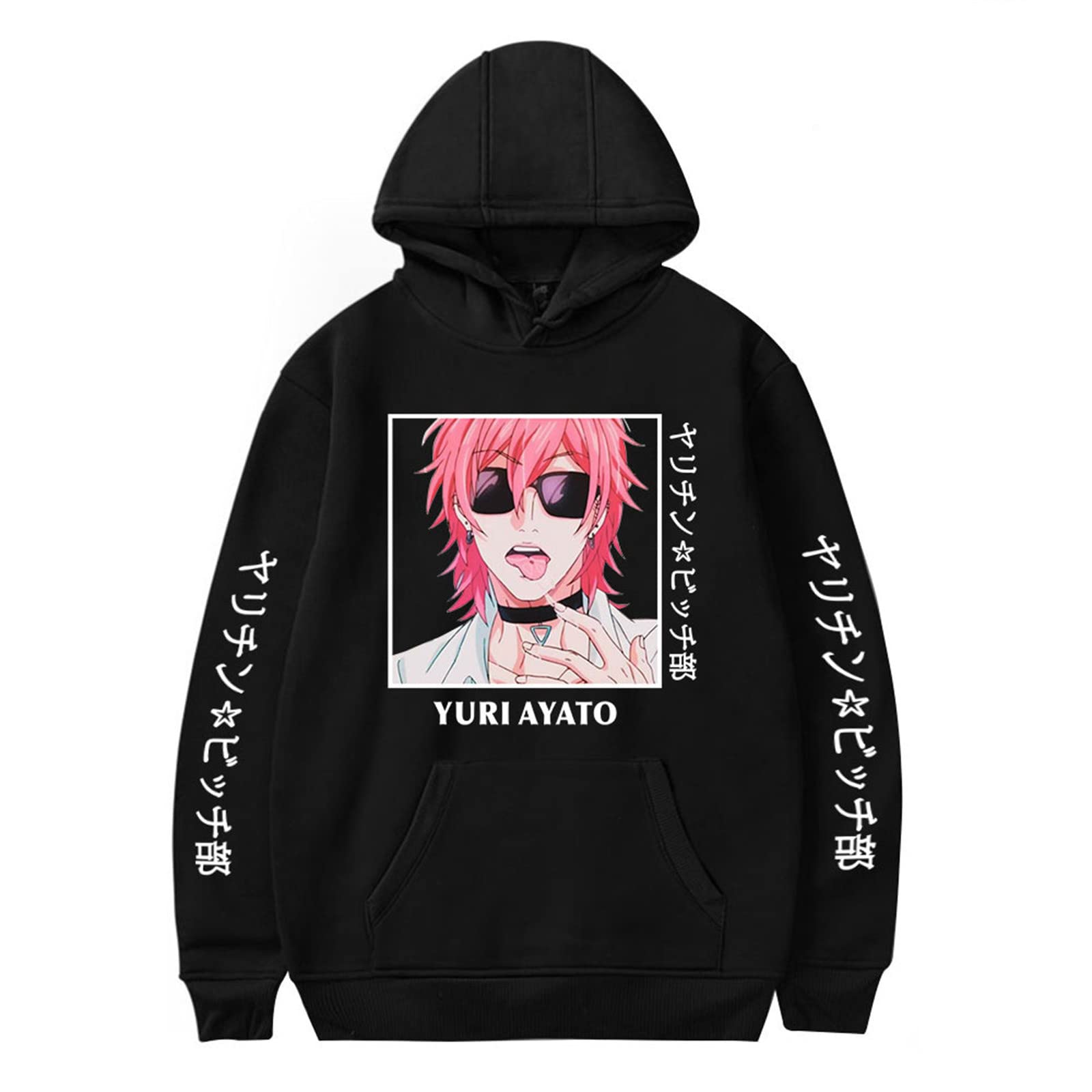 Keepmore Women's #1 Unisex Yarichin Bitch Club Hoodie Anime Characters Ayato Yuri Printing Harajuku Hooded Sweatshirt