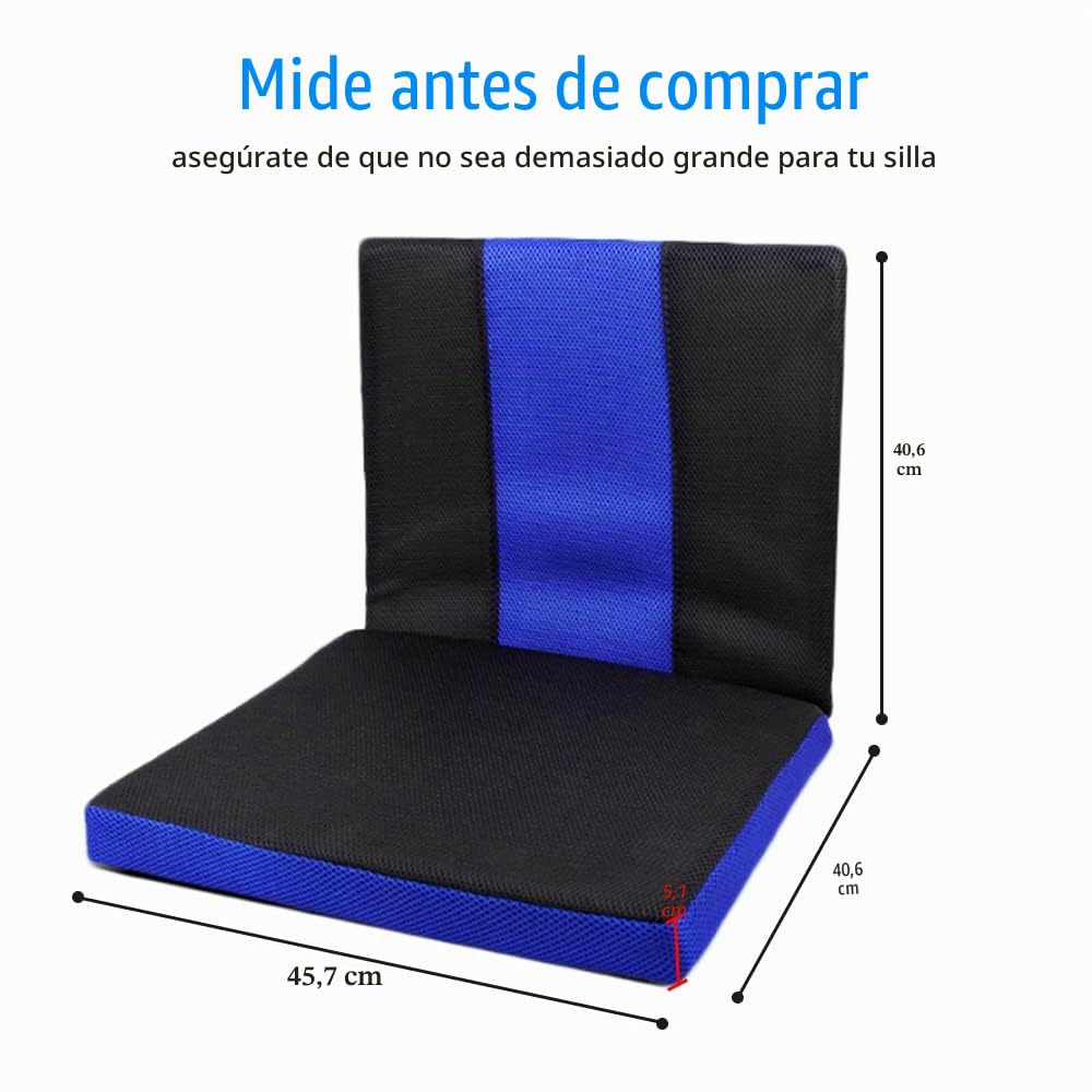 Cojín para Asiento y Respaldo de Silla de Ruedas para Ancianos, discapacitados, Accesorios de Alivio de presión, 16 x 18 Pulgadas
