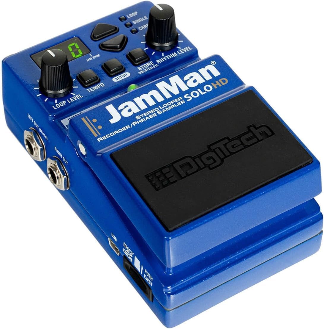 Digitech JamMan Solo HD Stereo Looper Pedal - Bundle with 2 Patch Cables and FS3x 3 Button Footswitch