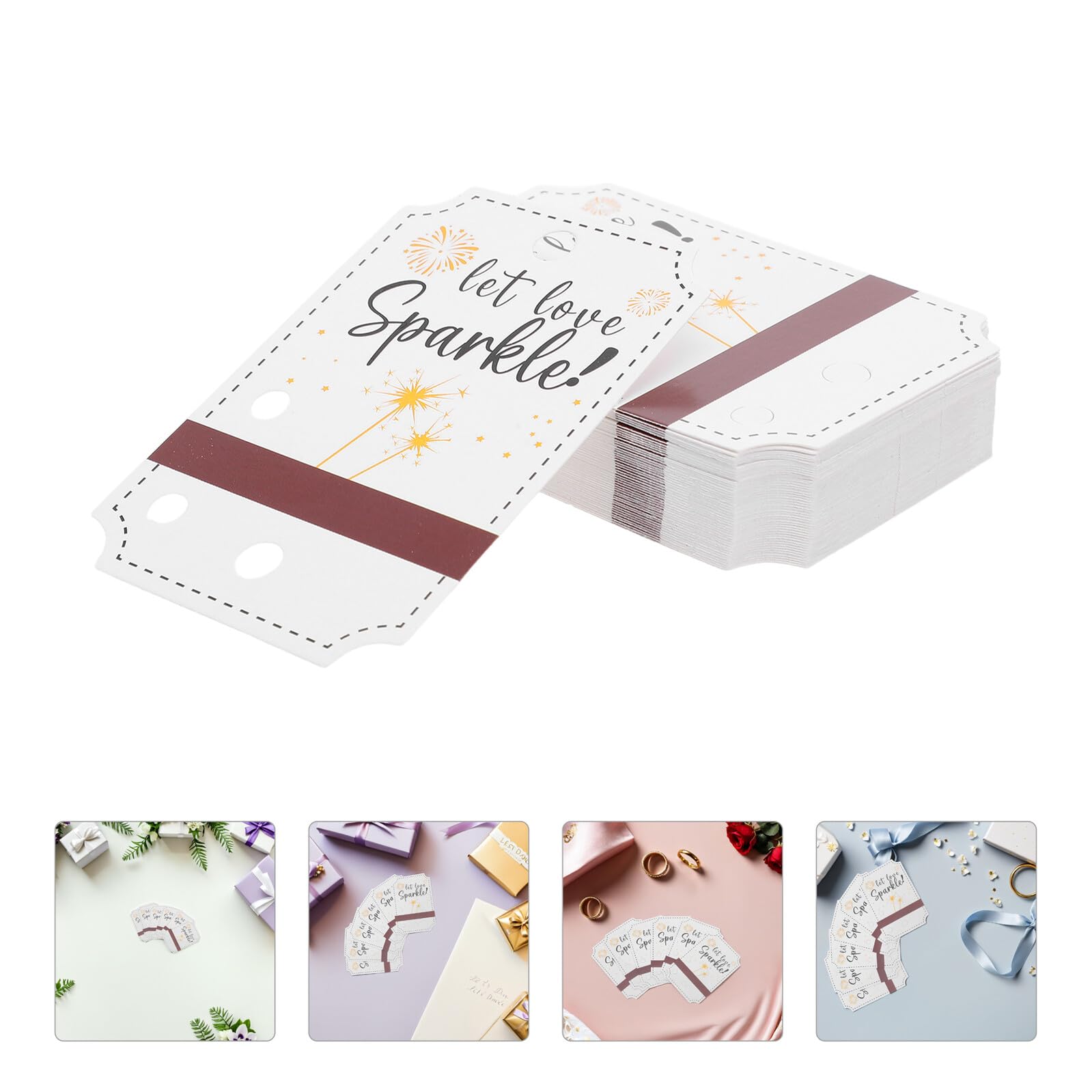 Holibanna 50 Stück Papieranhänger mit Löchern Etiketten für Hochzeitsgeschenke mit Reibefläche Vintage Design für Partygeschenke