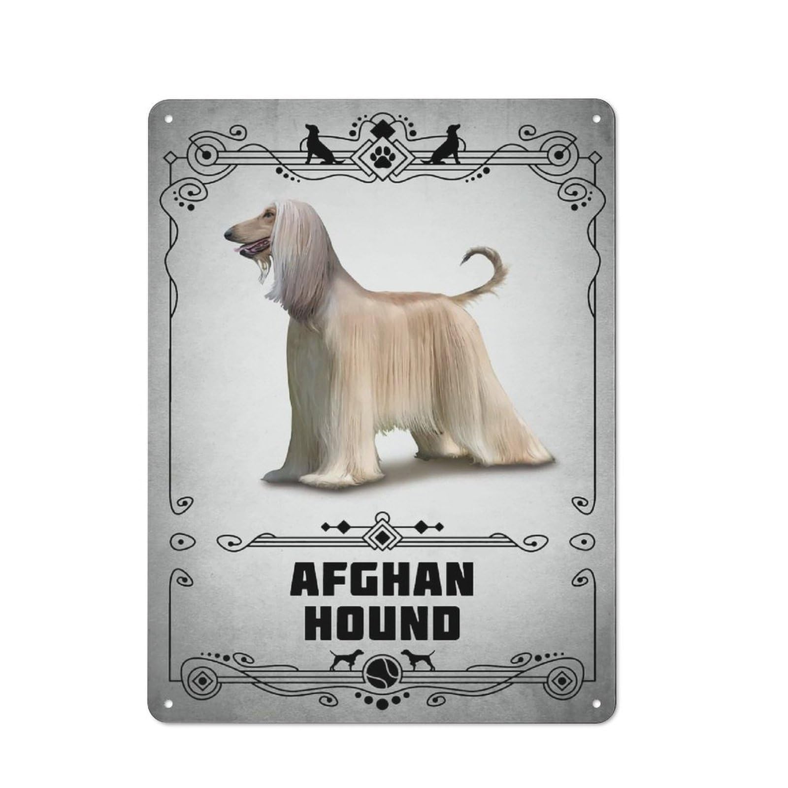 Junmoney Style-8 Afghan Hound Printed Metal Sign 40X30cm For Dining Room Or Kitchen, For Kitchen Wall Decor Lovers