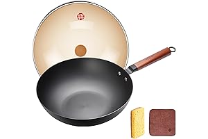 WANGYUANJI 12-inch Iron Wok: Experience the Culinary Mastery of Chinese Cuisine