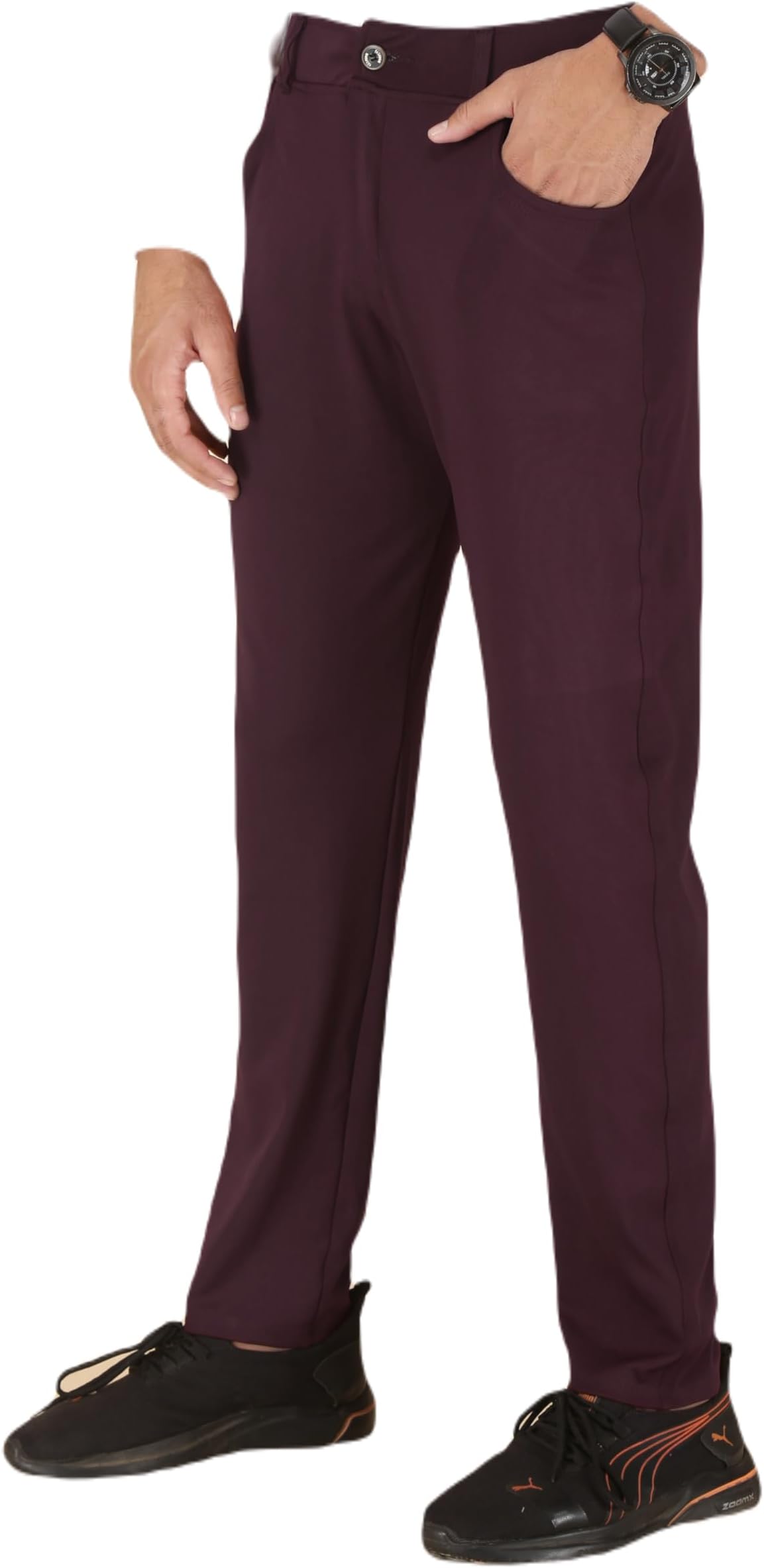 Xenor Lycra Blend Solid Slim Fit Formal Trouser for Men