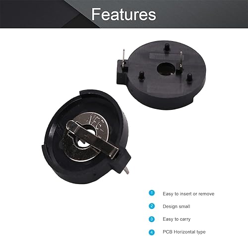 Miniatura 2 de Fielect 5 unids CR2430 botón de moneda titular de la batería caso botón de celda de moneda titular de zócalo de batería para 3 V