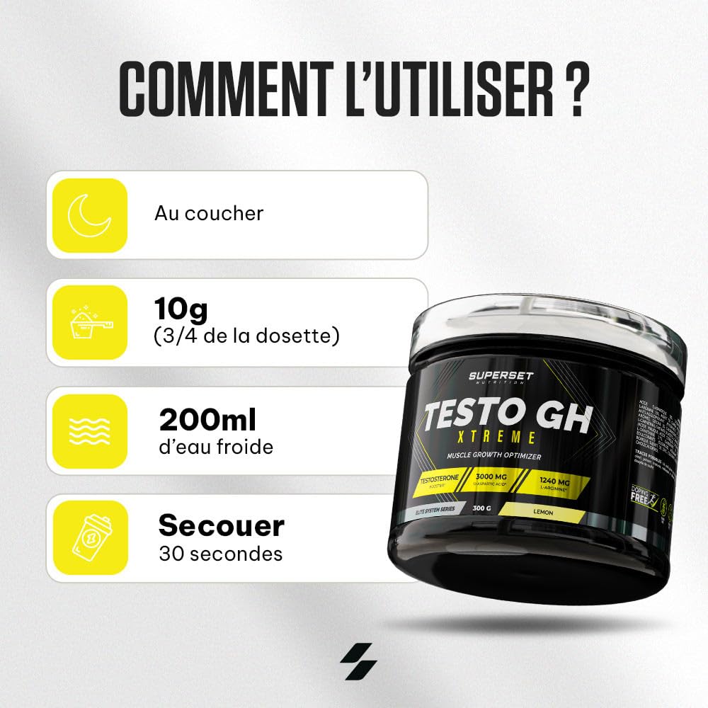 Superset Nutrition | Testo Gh Xtreme (300g) | Boosters de GH | Booster naturel de testostérone et GH hautement concentré - Orange