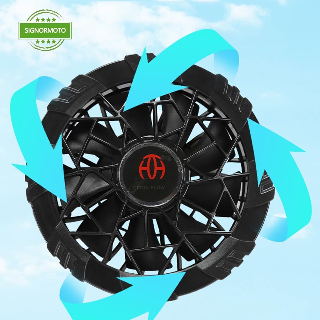 [SIGNORMOTO] 空調作業服 おしゃれ ファン付き作業服 扇風服 UVカット 冷却服 通気性 バッテリーなし 循環送風 耐久