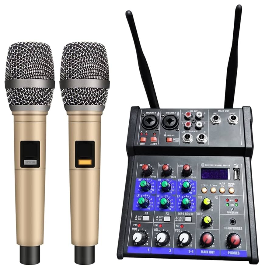 UHF ワイヤレスマイク 2本セット ブラック Amazon.co.jp: ワイヤレスダイナミックマイク、2個