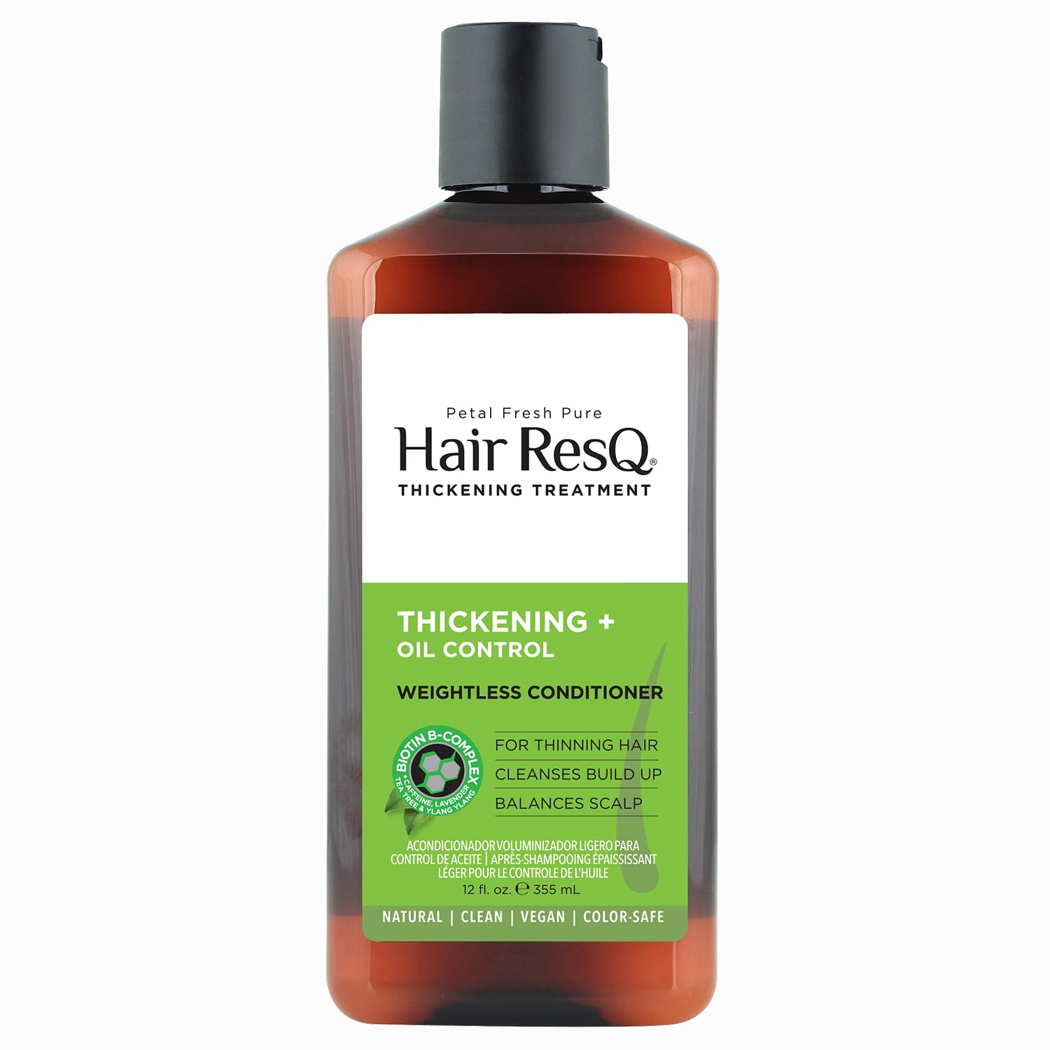 Petal Fresh Pure Hair ResQ Thickening Treatment Oil Control Weightless Conditioner | For Thinning Hair | With Organic Lavender, Tea Tree | Vegan, Cruelty-Free & Color Safe | 12 Fl Oz, 355 Ml