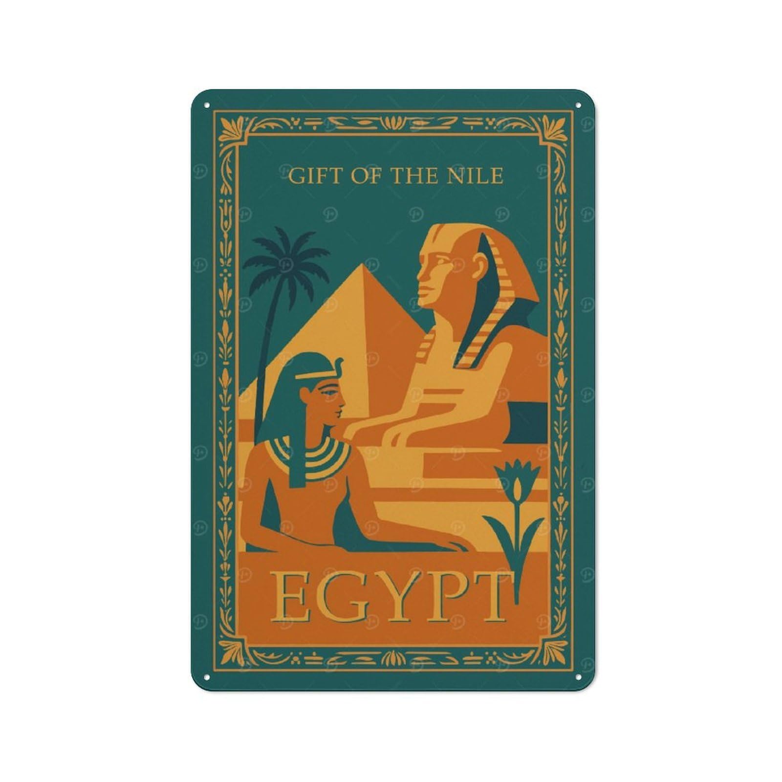 Junmoney Style-22 Retro Metal Plaque 30X20cm Featuring Egypt Travel For Workshop Wall, For Metal Sign Collectors, For Garage And Workshop Walls