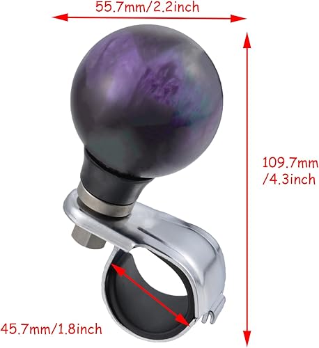 Miniatura 4 de Lunsom Pomo giratorio para volante, accesorio de mango eléctrico suicida en forma de bola, ayuda de giro de automóvil, agarre para la mayoría de