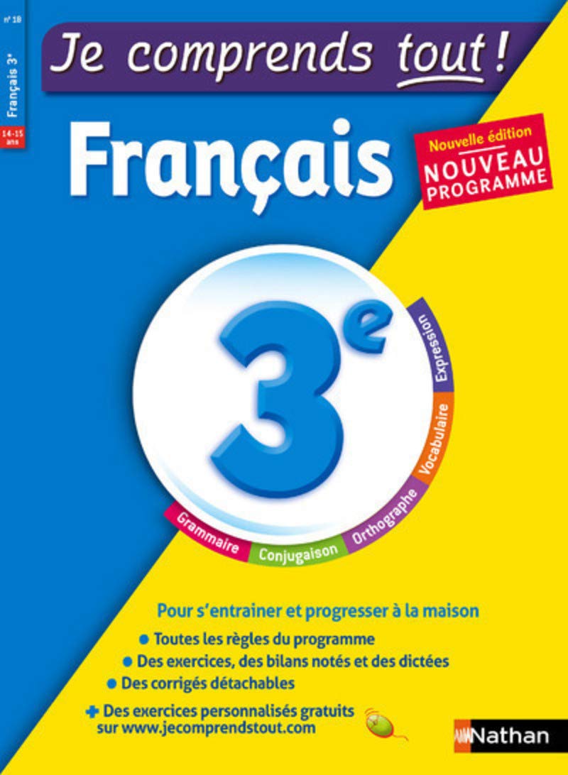 Cahier D exercice Francais 3eme Correction JE COMPRENDS TOUT - MONOMATIERE - FRANCAIS - 3EME : VOUKAMBA,SIDONIE:  Amazon.ca: Books