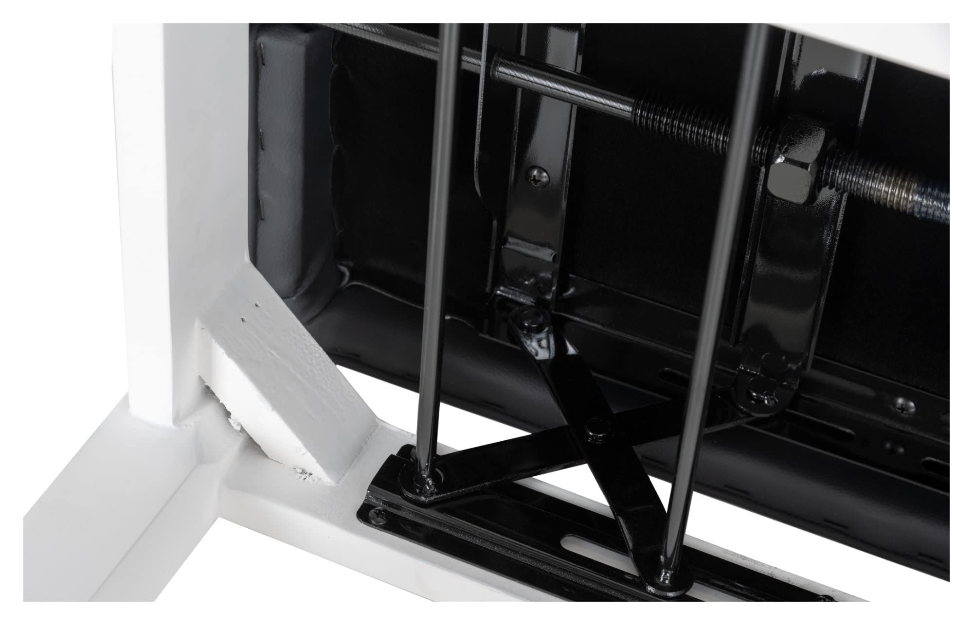 Classic Cantabile Pianobank Modell X - Festverleimte Pianobank - Schwarze Sitzfläche im Chesterfield-Stil - Höhenverstellbar von 48,5-56 cm - 4-fache Kreuz-Mechanik - Weiß Matt