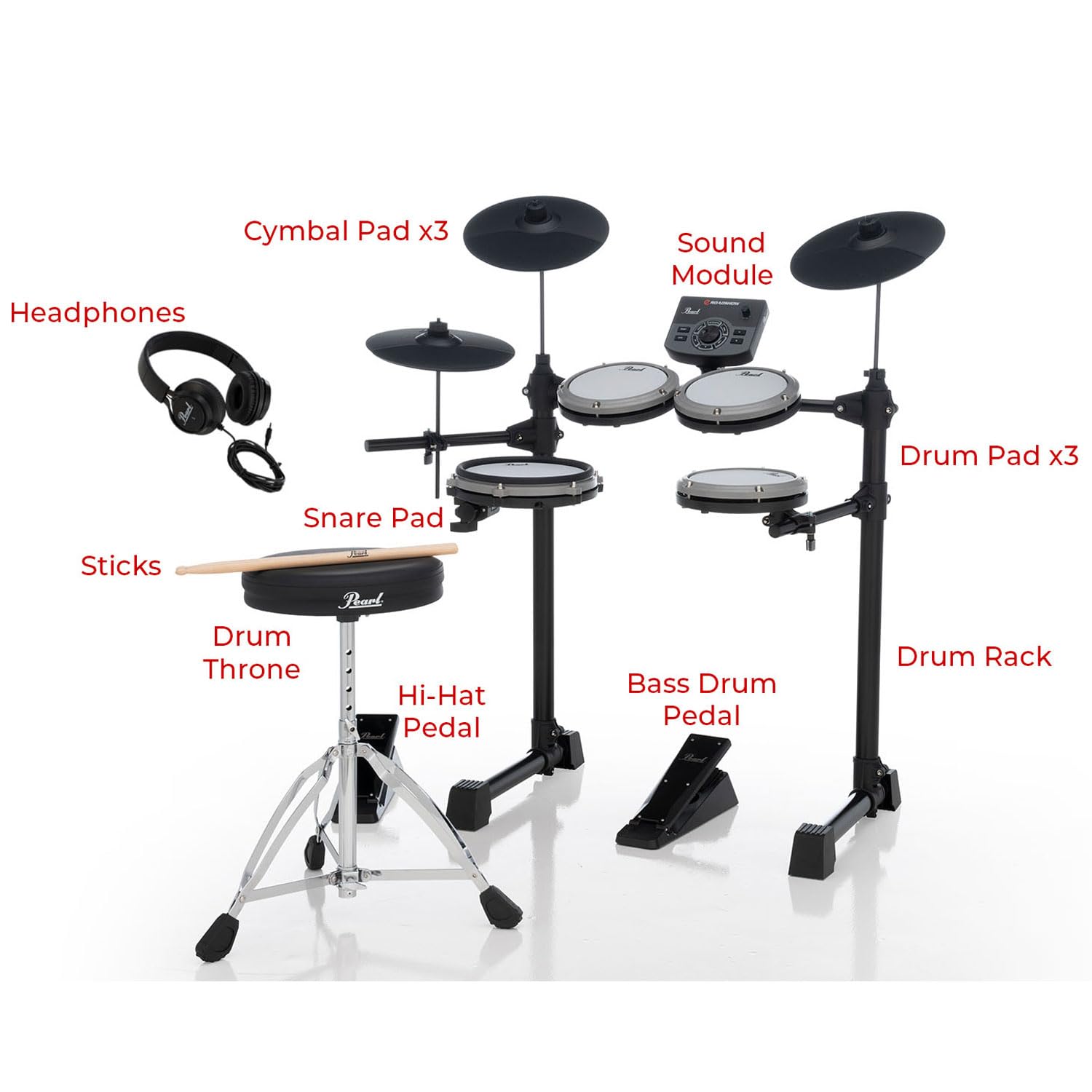 Pearl ERS-1000 eRoadshow E-Drum Schlagzeug Set mit Schlüsselanhänger