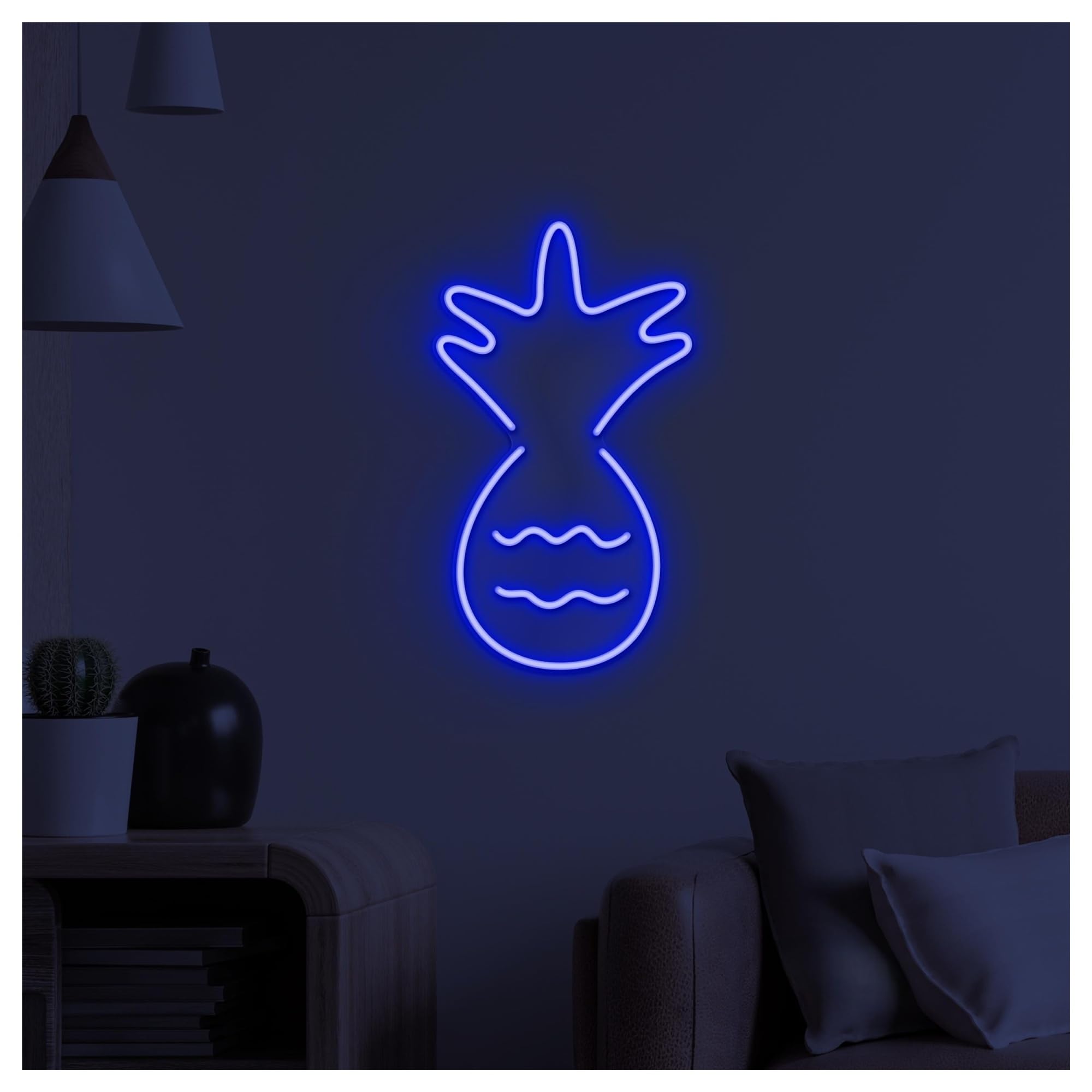 RONGCH Hanging Art Signs Pineapple Neon Sign Beach House Bar Cafe Wall Decor and Party Drink Art Room Bedroom Game Pet Store Birthday 40cm(Style C)