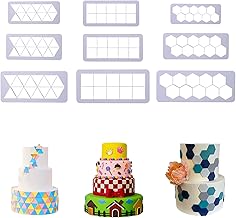 9 Pieces Cake Mold Cookie Fondant Cutters,Border Decorating Tool Cake Mold Cookie Cutter Cake Fondant Cutter for Geometric Biscuit Cutters for Birthday Cake Cupcake Decorating